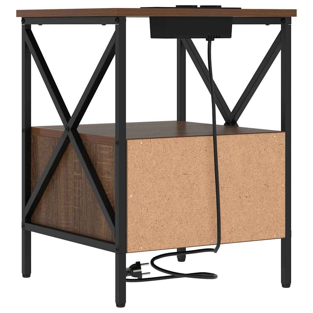 Bedside Cabinet Brown Oak 41.5 x 40.5 x 55 cm Engineered Wood