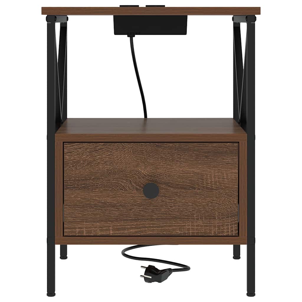 Bedside Cabinet Brown Oak 41.5 x 40.5 x 55 cm Engineered Wood
