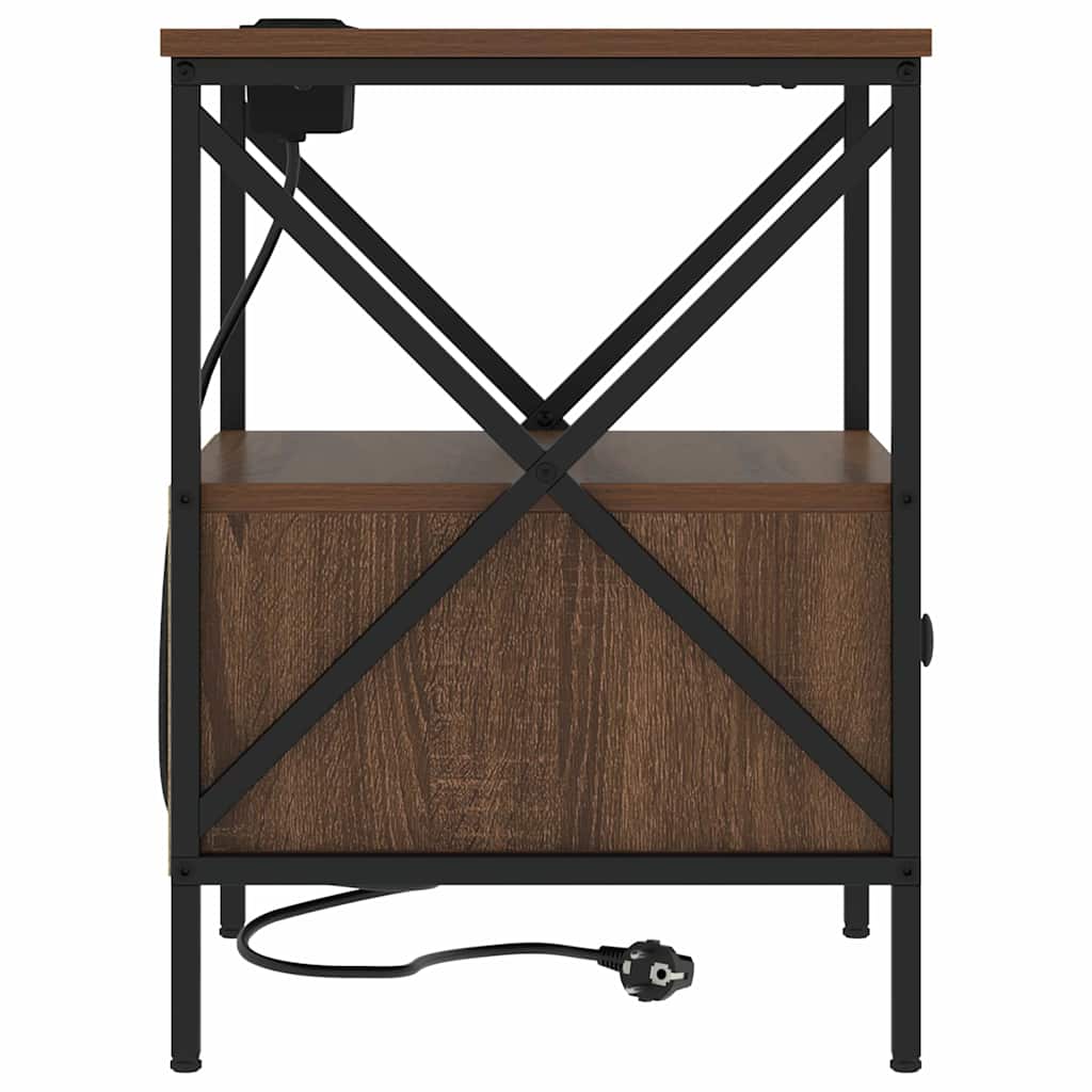 Bedside Cabinet Brown Oak 41.5 x 40.5 x 55 cm Engineered Wood