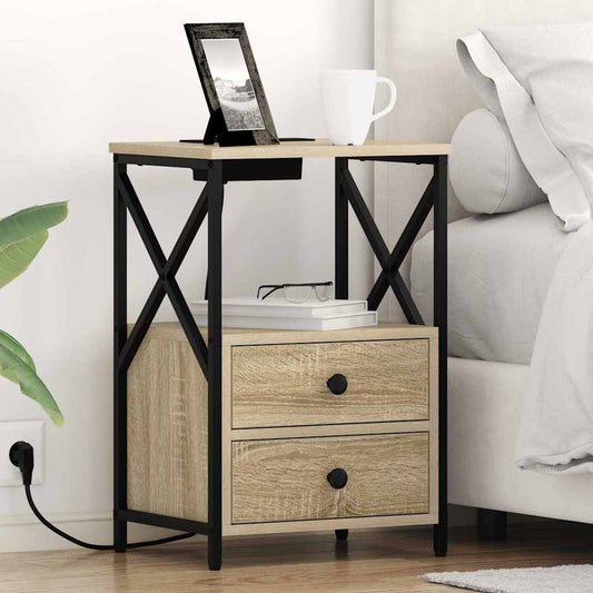 Bedside Cabinet Sonoma Oak 40 x 31 x 60 cm Engineered Wood