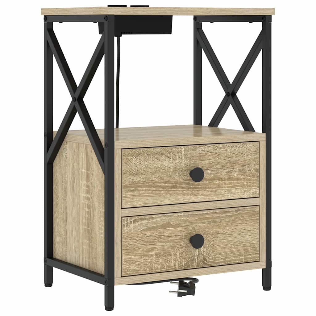 Bedside Cabinet Sonoma Oak 40 x 31 x 60 cm Engineered Wood