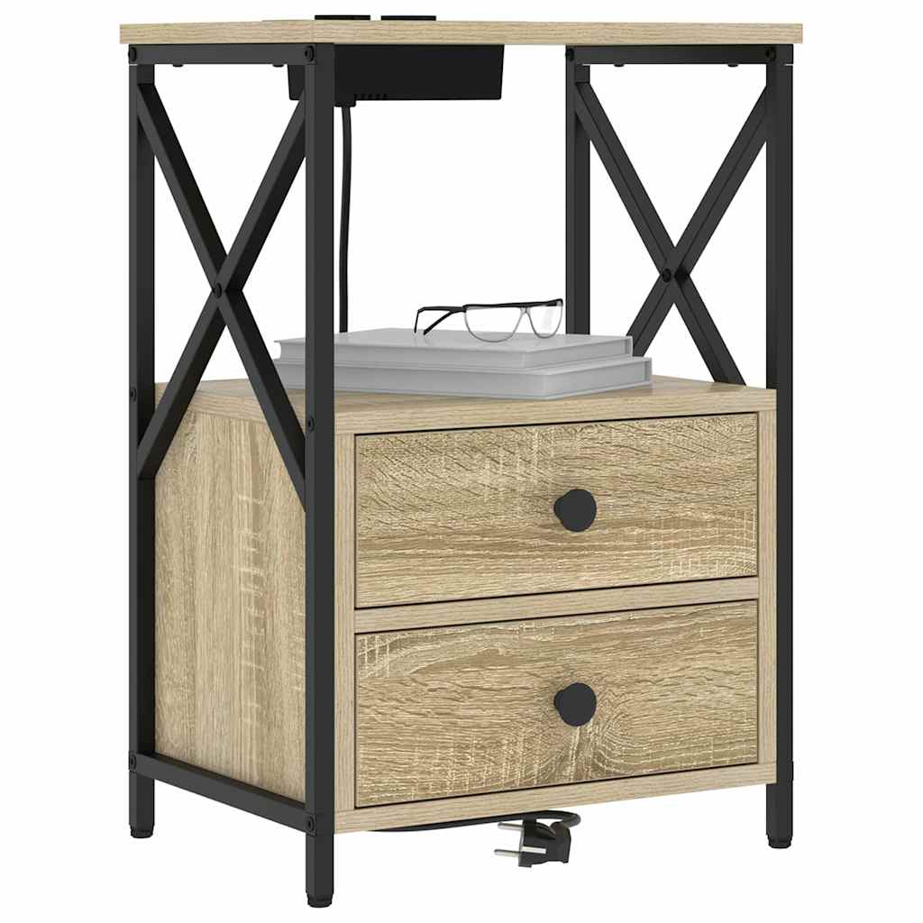 Bedside Cabinet Sonoma Oak 40 x 31 x 60 cm Engineered Wood
