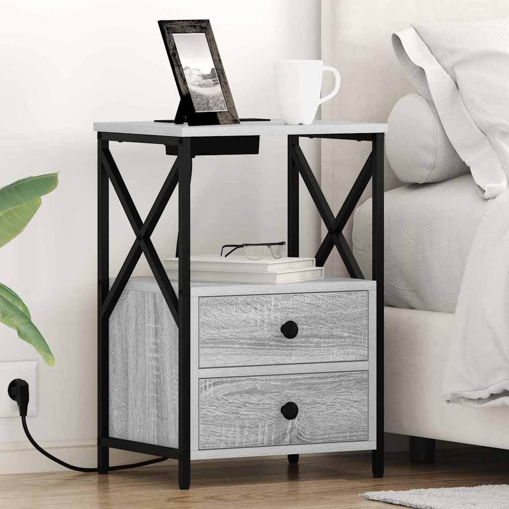 Bedside Cabinet Grey Sonoma 40 x 31 x 60 cm Engineered Wood