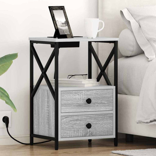 Bedside Cabinet Grey Sonoma 40 x 31 x 60 cm Engineered Wood