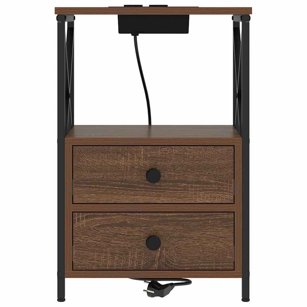 Bedside Cabinet Brown Oak 40 x 31 x 60 cm Engineered Wood