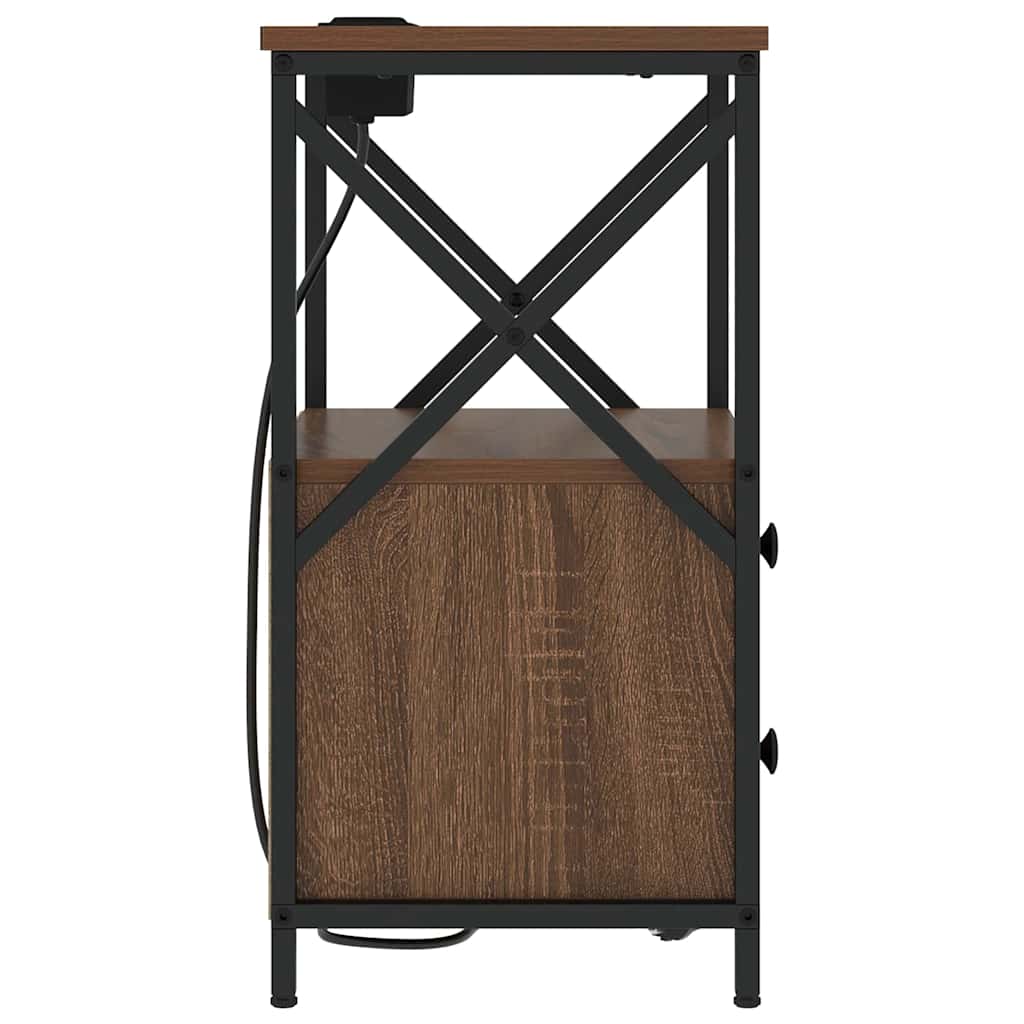 Bedside Cabinet Brown Oak 40 x 31 x 60 cm Engineered Wood