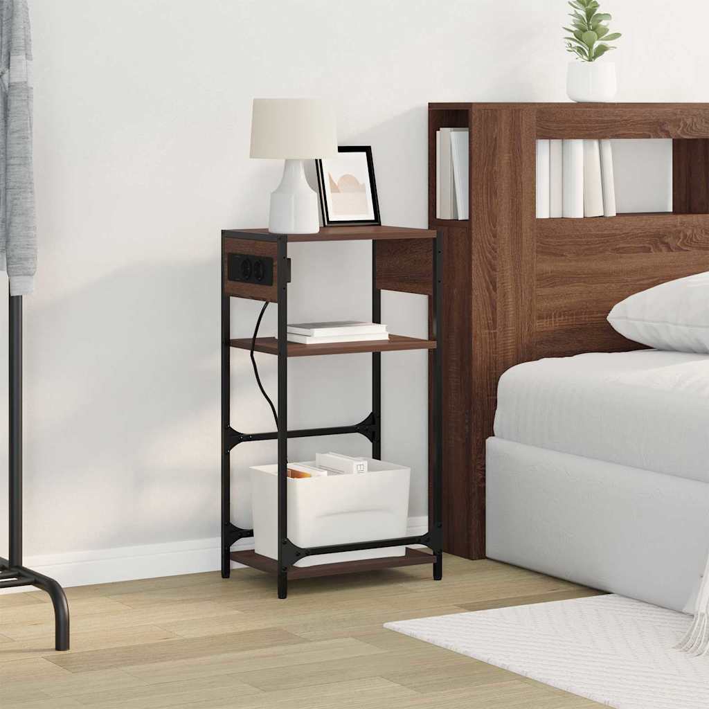 Bedside Cabinet Brown Oak 40 x 27 x 76 cm Engineered Wood
