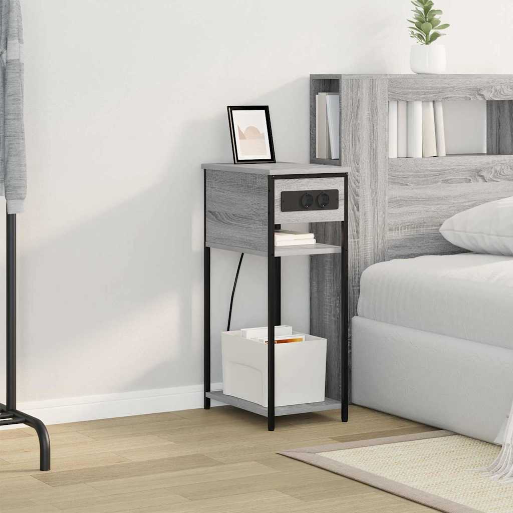 Bedside Cabinet Grey Sonoma 41 x 28 x 76 cm Engineered Wood