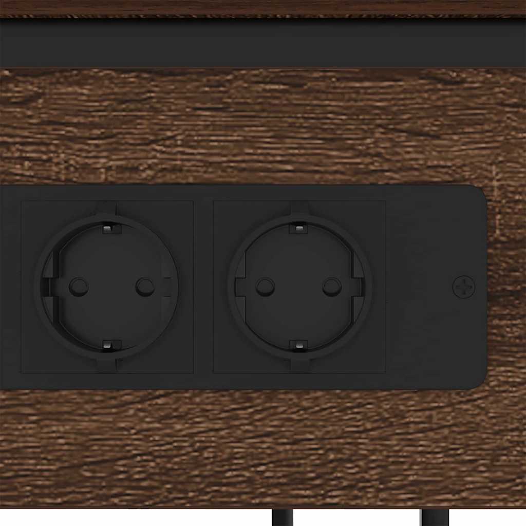 Bedside Cabinet Brown Oak 41 x 28 x 76 cm Engineered Wood