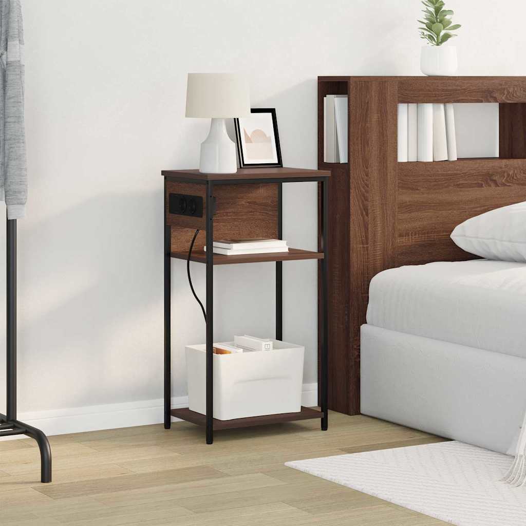 Bedside Cabinet Brown Oak 41 x 28 x 76 cm Engineered Wood