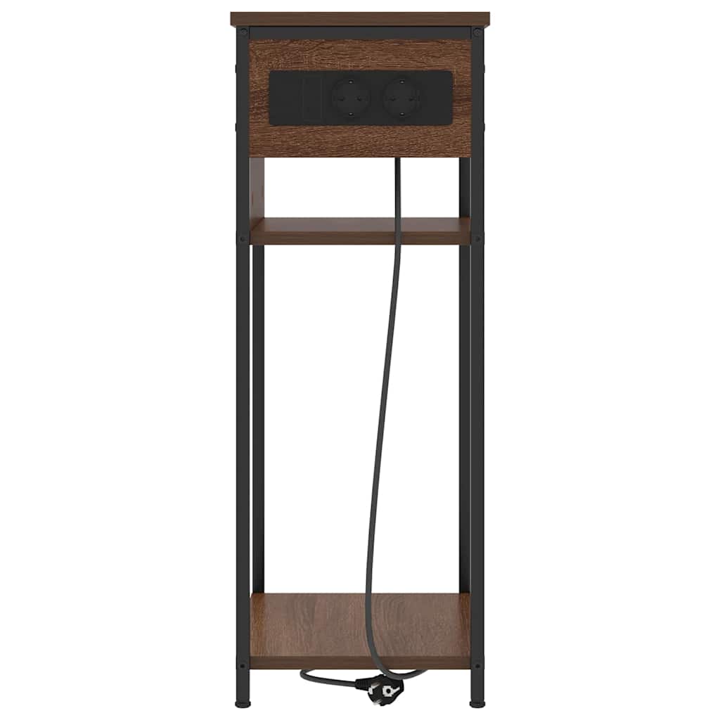 Bedside Cabinet Brown Oak 41 x 28 x 76 cm Engineered Wood