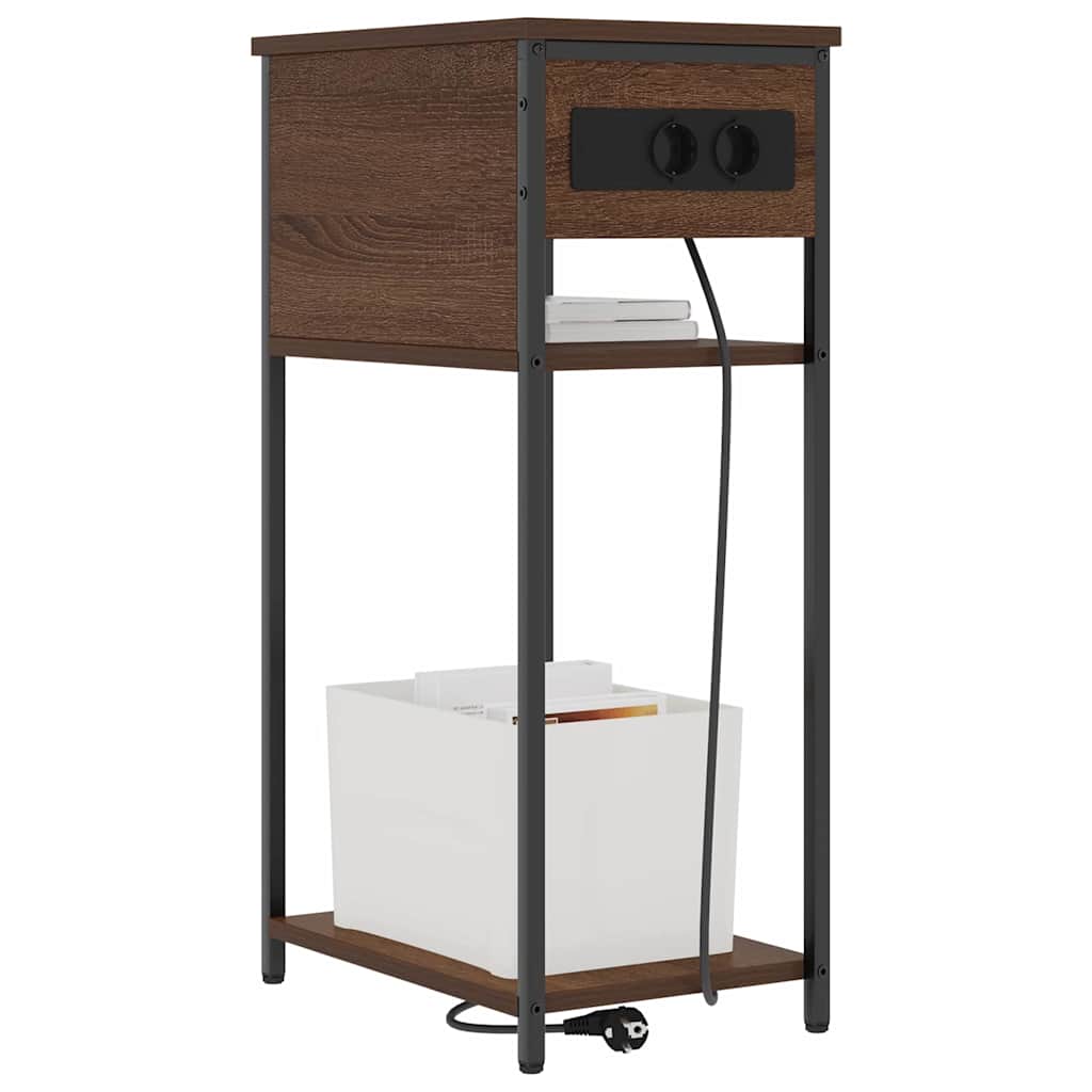 Bedside Cabinet Brown Oak 41 x 28 x 76 cm Engineered Wood