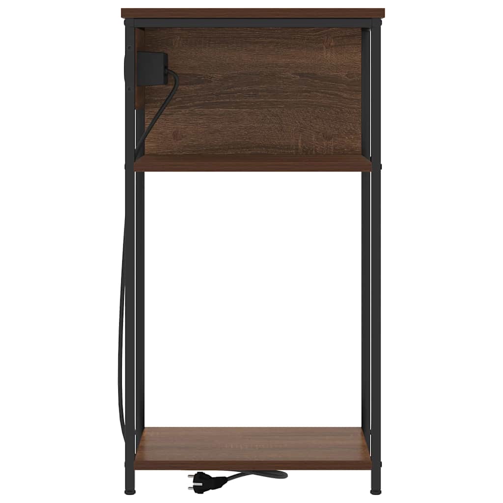 Bedside Cabinet Brown Oak 41 x 28 x 76 cm Engineered Wood