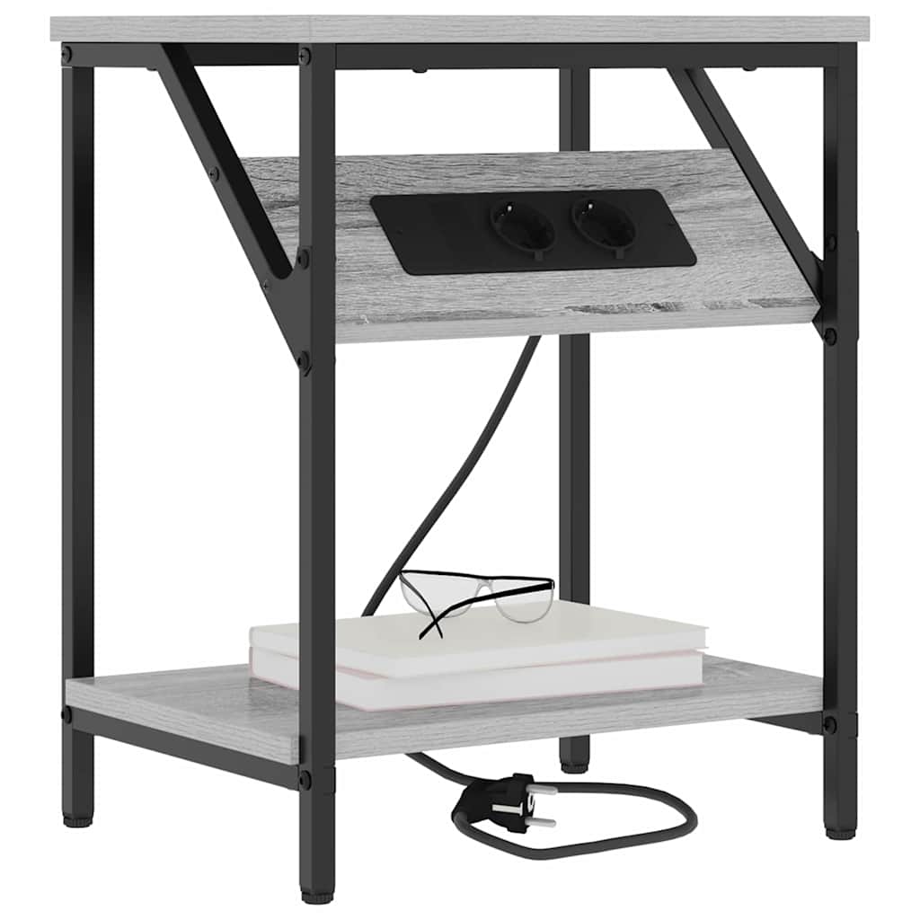 Bedside Cabinet Grey Sonoma 38 x 30 x 48 cm Engineered Wood