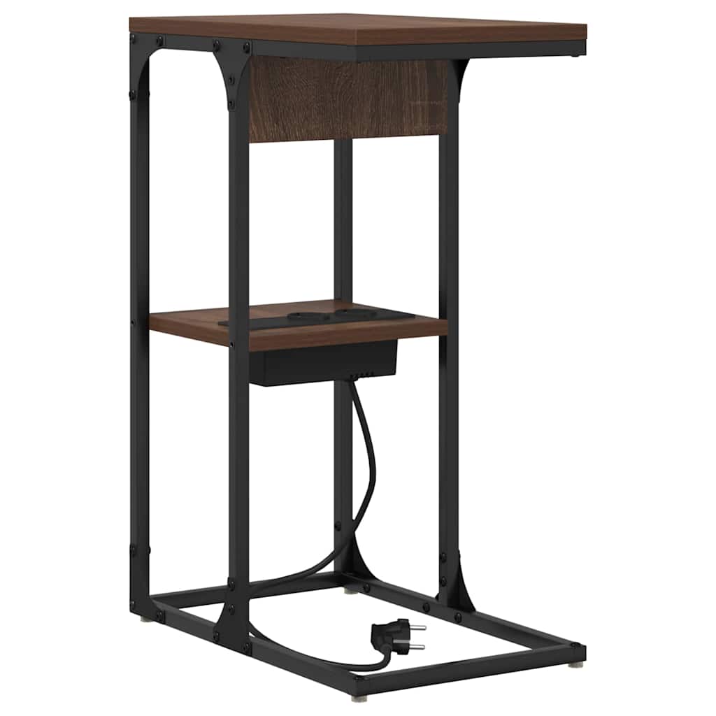 Bedside Cabinet Brown Oak 41.5 x 26 x 60.5 cm Engineered Wood