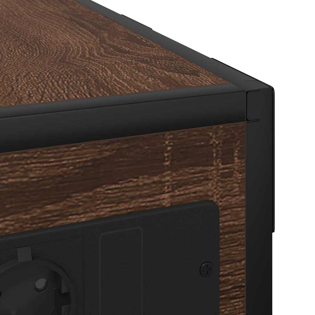 Bedside Cabinet Brown Oak 41.5 x 26 x 60.5 cm Engineered Wood