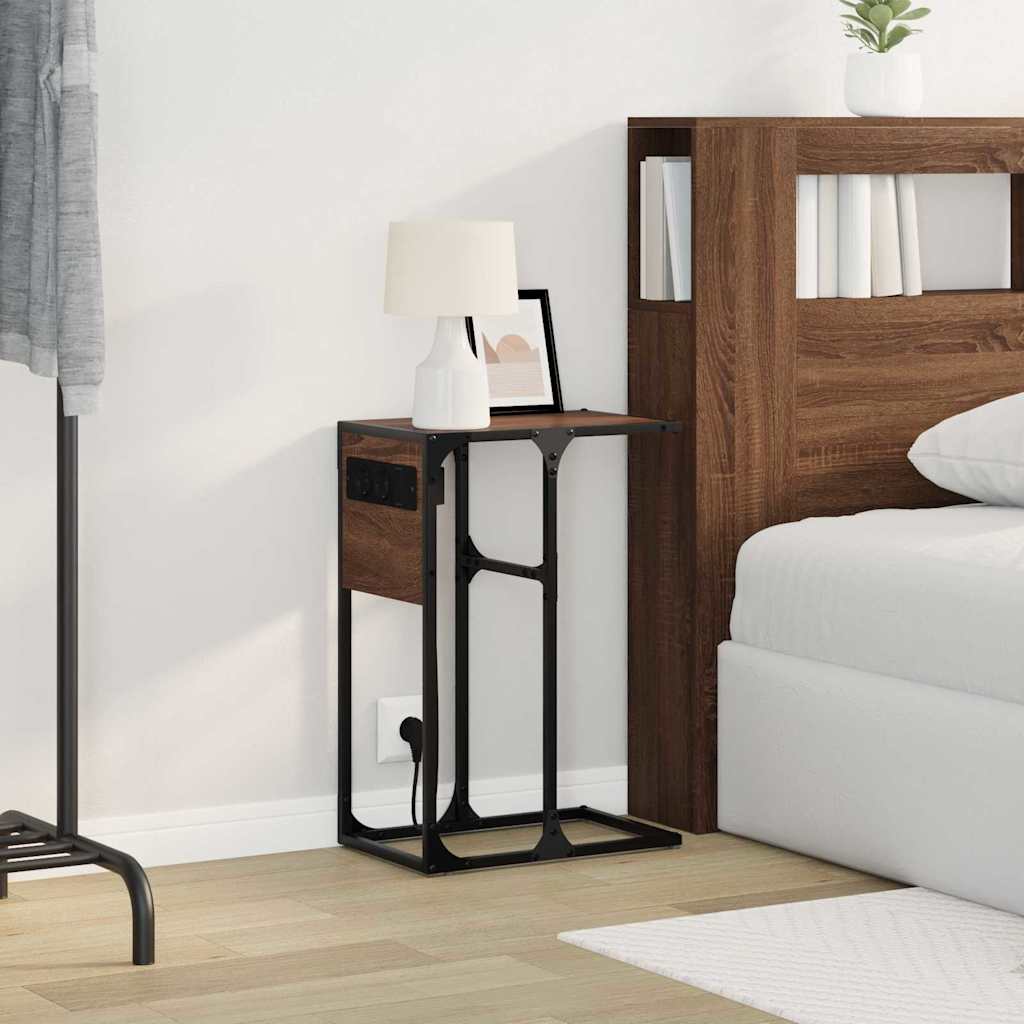 Bedside Cabinet Brown Oak 41.5 x 26 x 60.5 cm Engineered Wood
