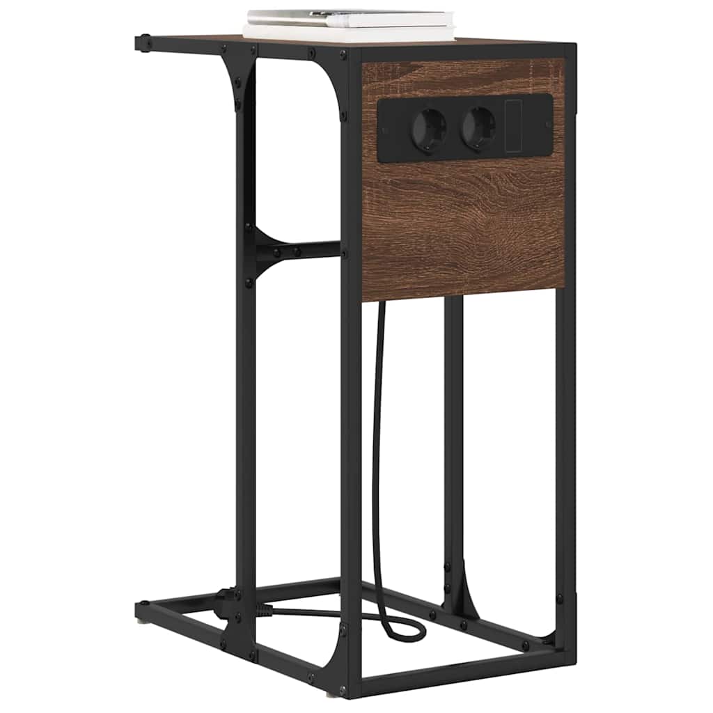 Bedside Cabinet Brown Oak 41.5 x 26 x 60.5 cm Engineered Wood