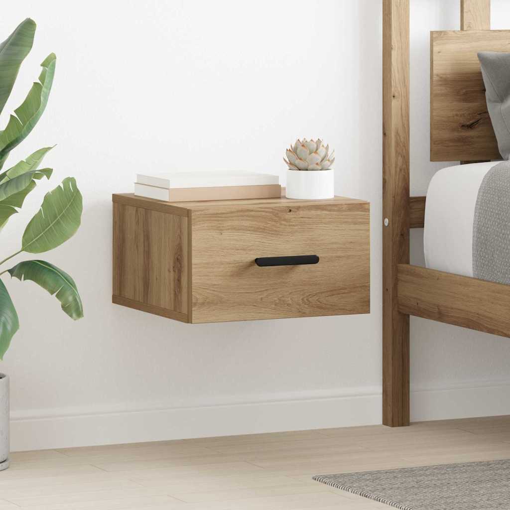 Bedside Cabinet Wall-mounted 2 pcs Artisan Oak 35 x 35 x 20 cm