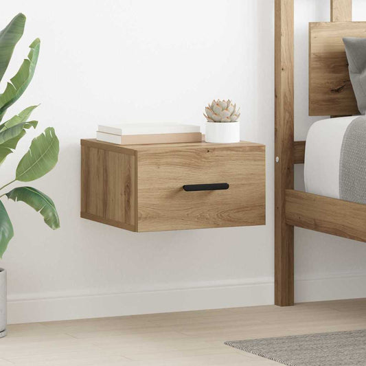 Bedside Cabinet Wall-mounted 2 pcs Artisan Oak 35 x 35 x 20 cm