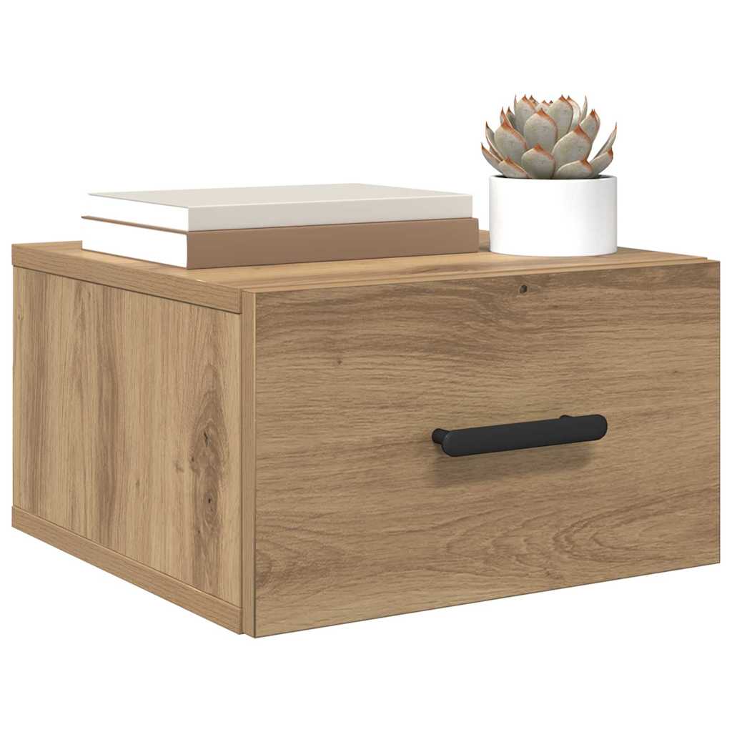 Bedside Cabinet Wall-mounted 2 pcs Artisan Oak 35 x 35 x 20 cm