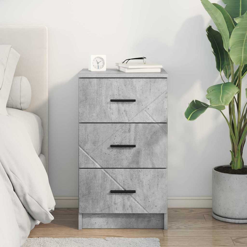 Bedside Cabinet Concrete grey 38 x 38 x 66 cm Engineered wood
