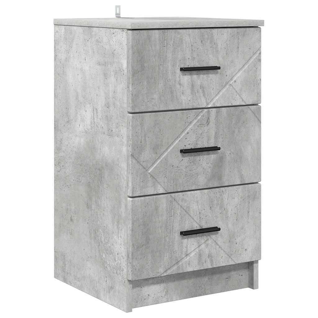 Bedside Cabinet Concrete grey 38 x 38 x 66 cm Engineered wood