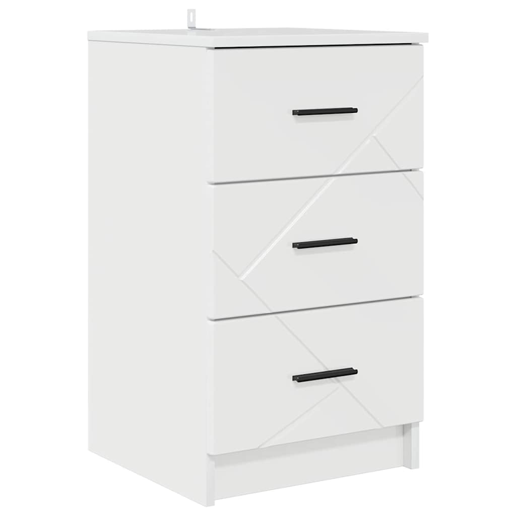 Bedside Cabinet with Drawer High gloss white 38 x 38 x 66 cm