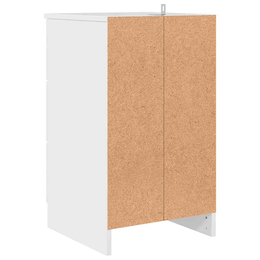 Bedside Cabinet with Drawer High gloss white 38 x 38 x 66 cm