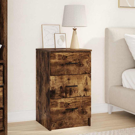 Bedside Cabinet Smoked oak 38 x 38 x 66 cm Engineered wood