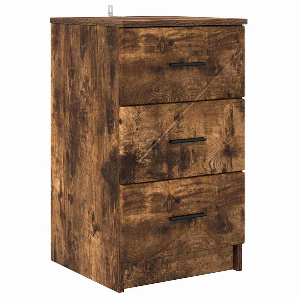 Bedside Cabinet Smoked oak 38 x 38 x 66 cm Engineered wood