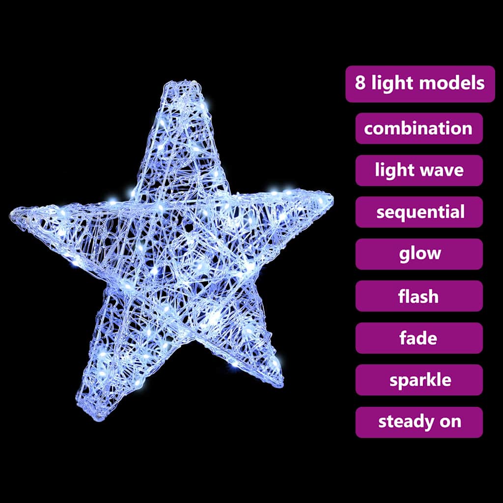 3D Star with 50 LEDs Cold white 55 x 53.5 x 10 cm Acrylic