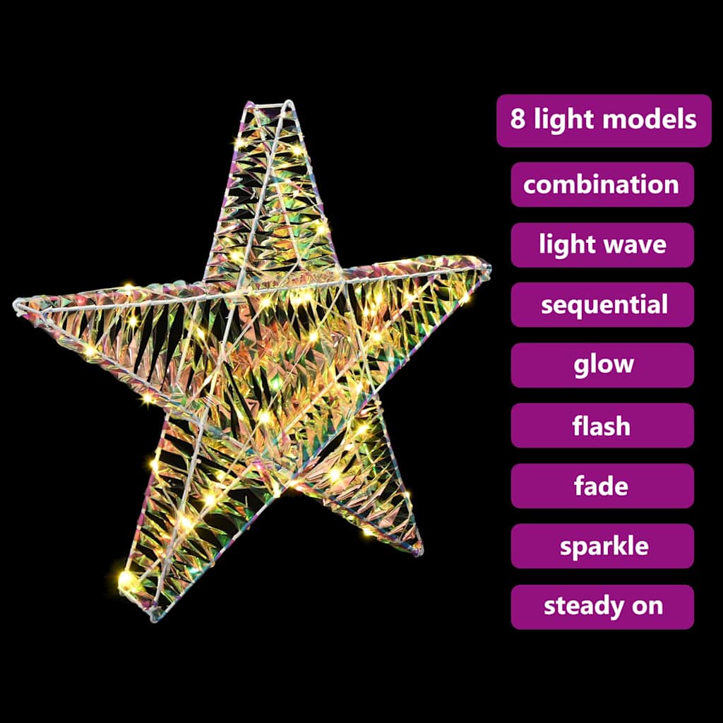 3D Star with 50 LEDs Warm white 55 x 52.5 x 9 cm PET