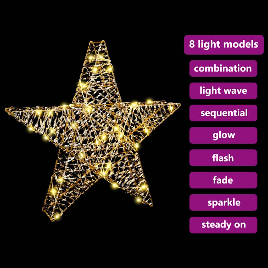 3D Star with 50 LEDs Warm white 55 x 52.5 x 9 cm PET