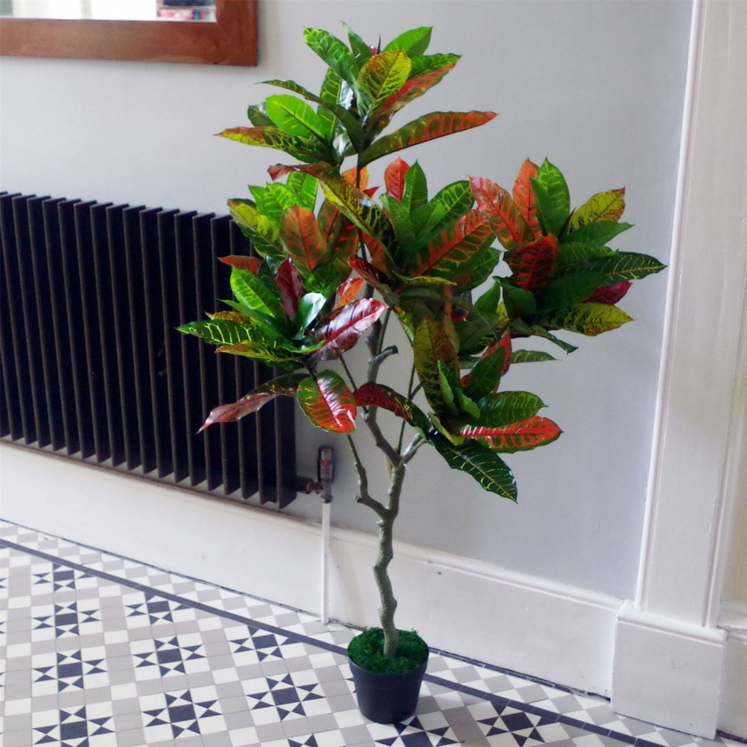 Stunning 130cm Realistic Artificial Codiaeum Tree - Low-Maintenance Elegance!