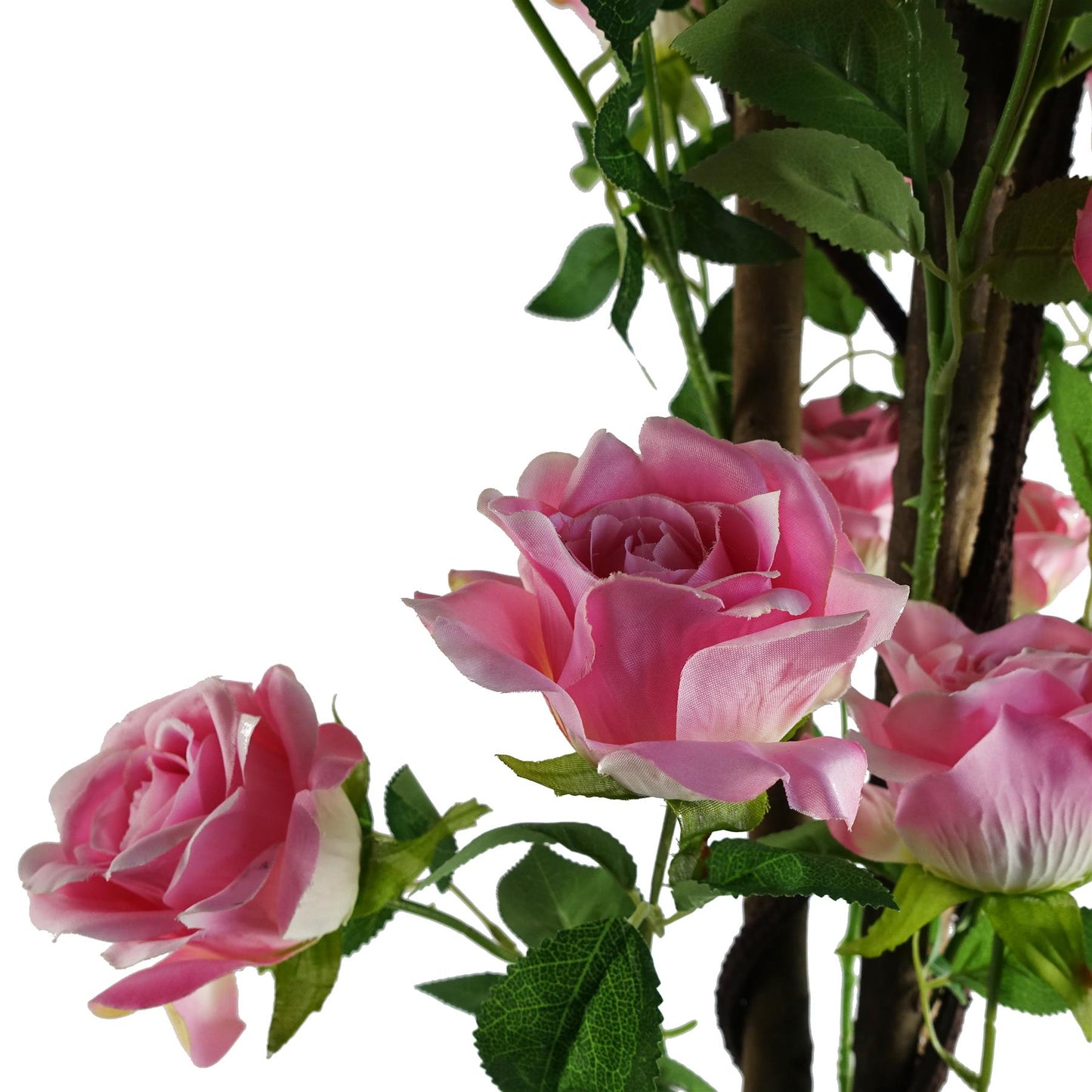 Stunning 150cm Pink Rose Tree: Realistic Silk Flowers for Effortless Decor