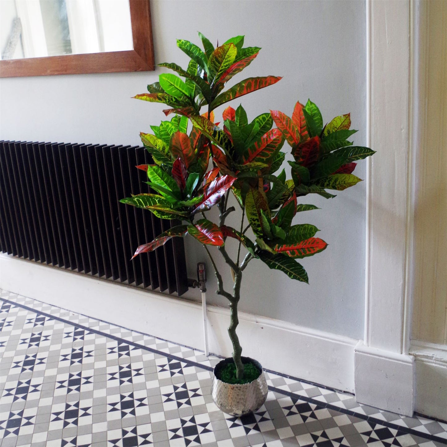 Stunning 130cm Realistic Artificial Codiaeum Tree - Low-Maintenance Elegance!