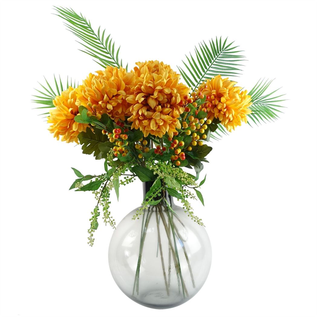 100cm Lifelike Palm Leaf - Shapeable Stem for Stunning Floral Arrangements!