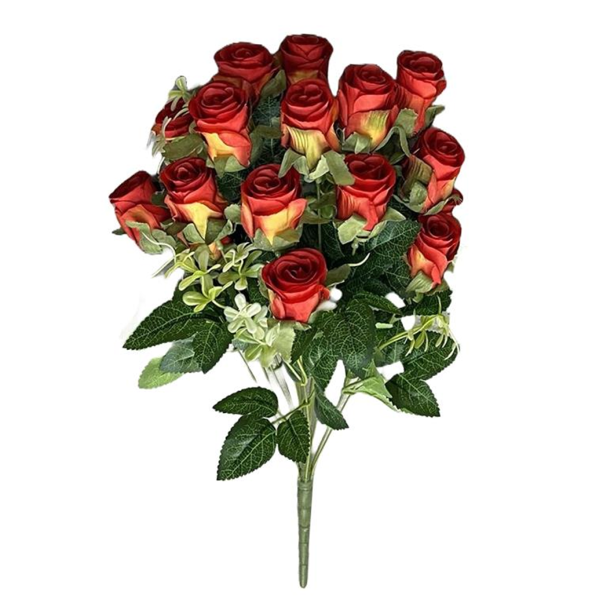 Vibrant 52cm Artificial Red Rose Bunch - Effortless Elegance for Every Space