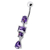 Trendy Curved Belly Ring: Fancy Studded Dangling Body Jewelry for Shoppers!