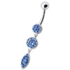 Stunning Jeweled Belly Ring - 14g Surgical Steel & Sterling Silver Charm