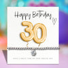 30th Birthday Gold Balloons Gift Hamper: Bracelet, Scented Candle & Chocolates