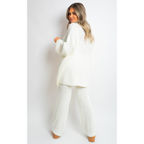 Cozy & Chic: Emma Chunky Knitted Cardigan & Wide Leg Trousers Co-ord Set