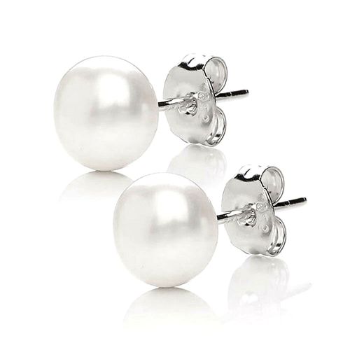 Pale Ivory Freshwater Pearl Stud Earrings