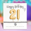 Charming 21st Birthday Gold Balloon Gift Hamper: Bracelet, Candle & Chocolates