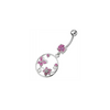 Trendy Jeweled Silver Curved Bar Belly Ring – Elevate Your Style!