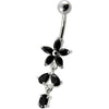 Elegant Sterling Silver Flower Belly Ring - Trendy 14g Surgical Steel Body Jewelry