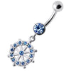 Trendy CZ Jeweled Circle Dangling Banana Belly Ring - Shop Now!