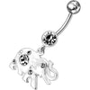 Sparkling Jeweled Elephant Belly Ring - Trendy 14g Surgical Steel Accessory