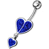 Trendy Silver Heart Belly Ring: Dazzling Dangling Design for Stylish Shoppers